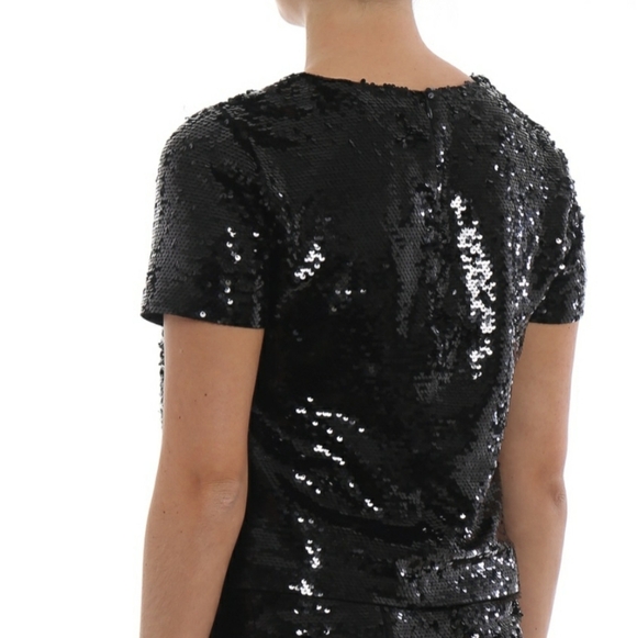 Michael Kors Black Sequin Short Top - Picture 6 of 8